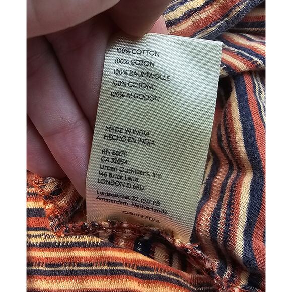 NWT free people rasta boho sleevless shirt jacket hooded hippie S striped orange - Picture 7 of 9